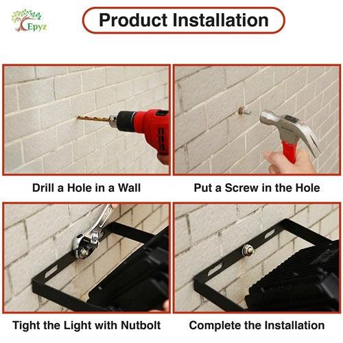10 Watt Solar LED Flood White Lights