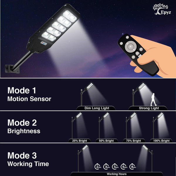 200 Watt Hexagon Solar Street Light (White Light)