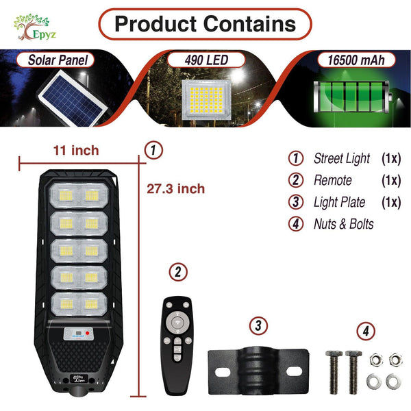 200 Watt Hexagon Solar Street Light (White Light)