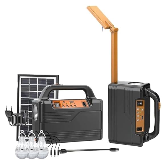 Drumstone (10+7 Years Warranty) PRO Solar Mini Inverter Set | 3 LED Bulbs | 4500mAh Battery & Phone Charging