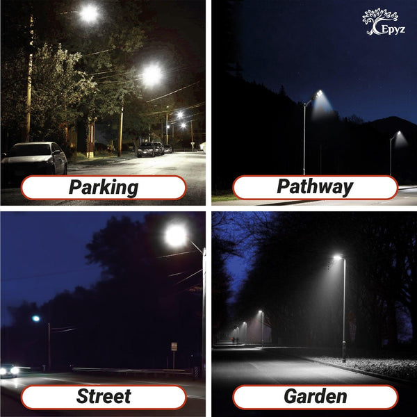 50 Watt Hexagon Solar Street White Light for Garden (With Pole)