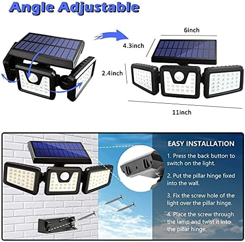 HOORAY Solar Motion Sensor Light - 800Lumens 74 LED