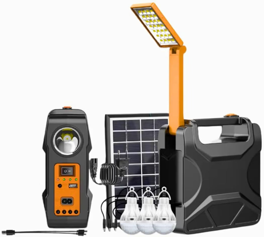 Drumstone (𝐍𝐞𝐰 𝐘𝐞𝐚𝐫 Special 5 𝐘𝐞𝐚𝐫𝐬 Warranty) Solar Mini Inverter Set | USB Cable, Torch, 3 LED Bulbs | Phone Charging, Portable Solar Lighting, Camping, and Home | Ideal 𝐆𝐢𝐟𝐭