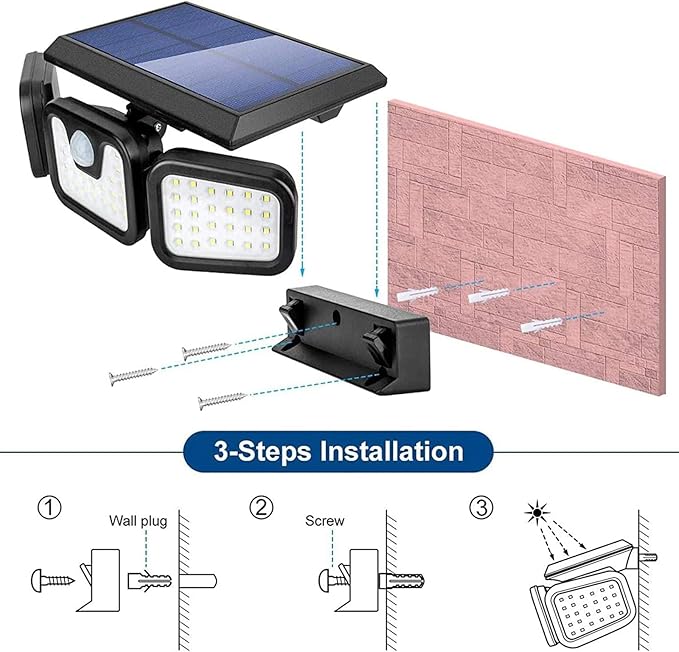 Harloon Solar Outdoor Lights, 1200LM Super Bright Motion Sensor Outdoor Light
