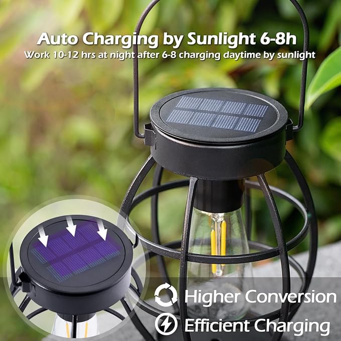 LeiDrail Solar Lantern Outdoor Hanging Solar Lights