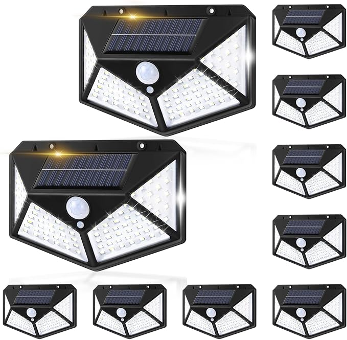 Roshin 10 Pack 108 LED Solar Lights Outdoor (1080 LED)
