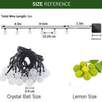 Led Ball Lights For Decoration | Solar Yellow Crystal Ball Lights