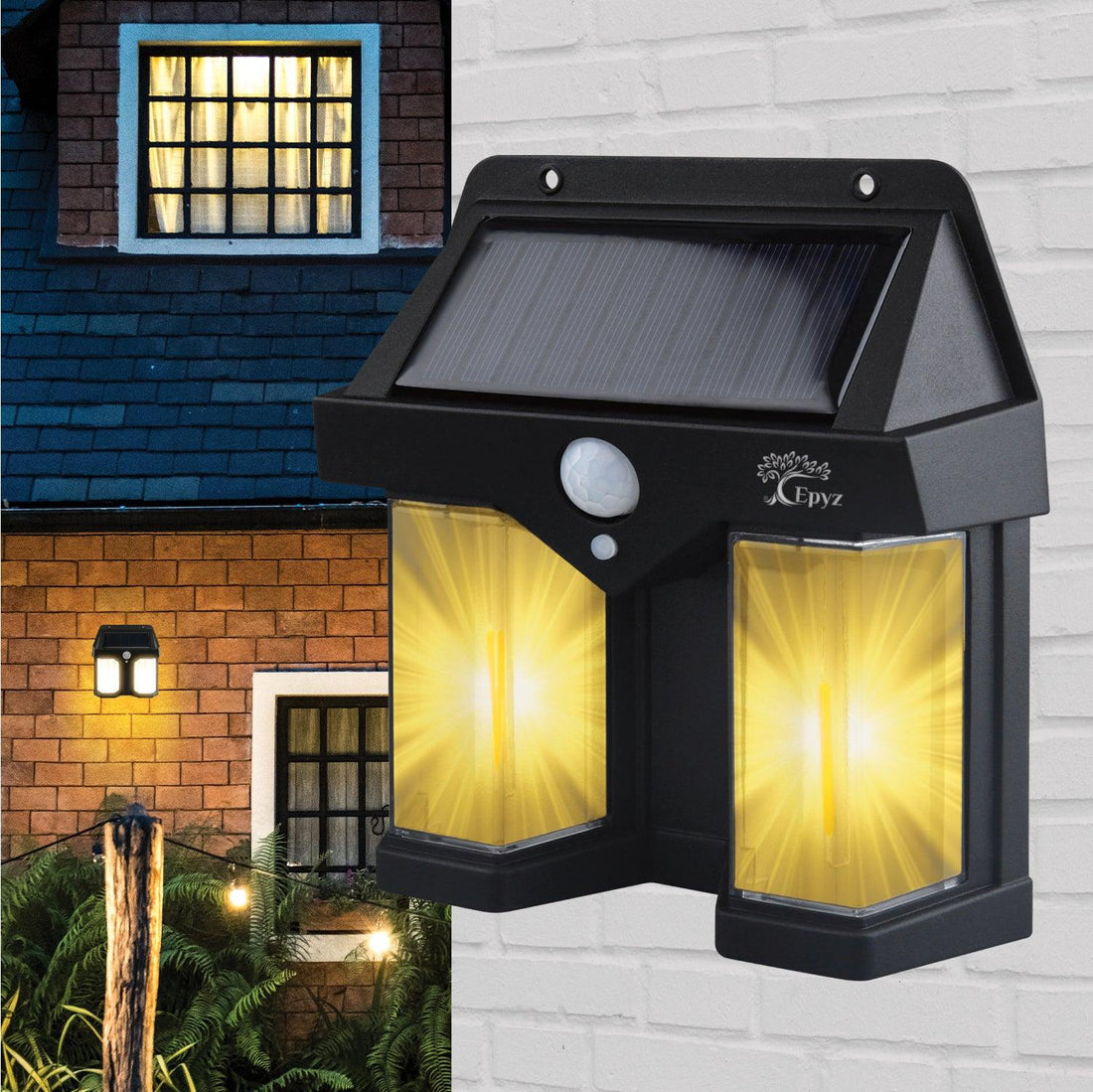 Solar Double Wall Motion Sensor Light
