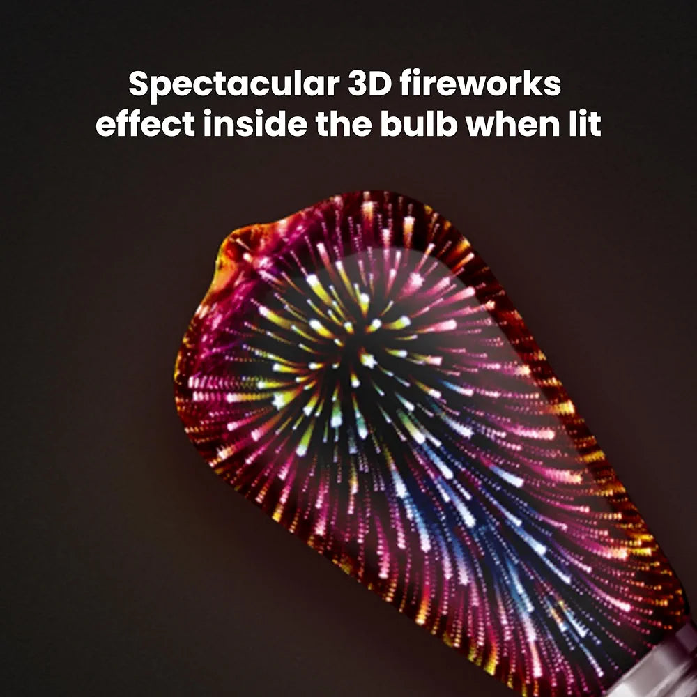 ACMUST Infinity 3D Fireworks Bulb, 3W LED Light, 120V Multicolor Fairy Disco Light, Colorful Stain Glass Firework Effect, Party Light Bulb, Decorative Infinity LED Bulb