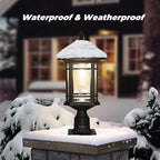 Warm white solar lights, 4x4 posts, waterproof, 2-pack.