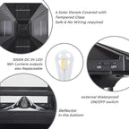 Warm white solar lights, 4x4 posts, waterproof, 2-pack.