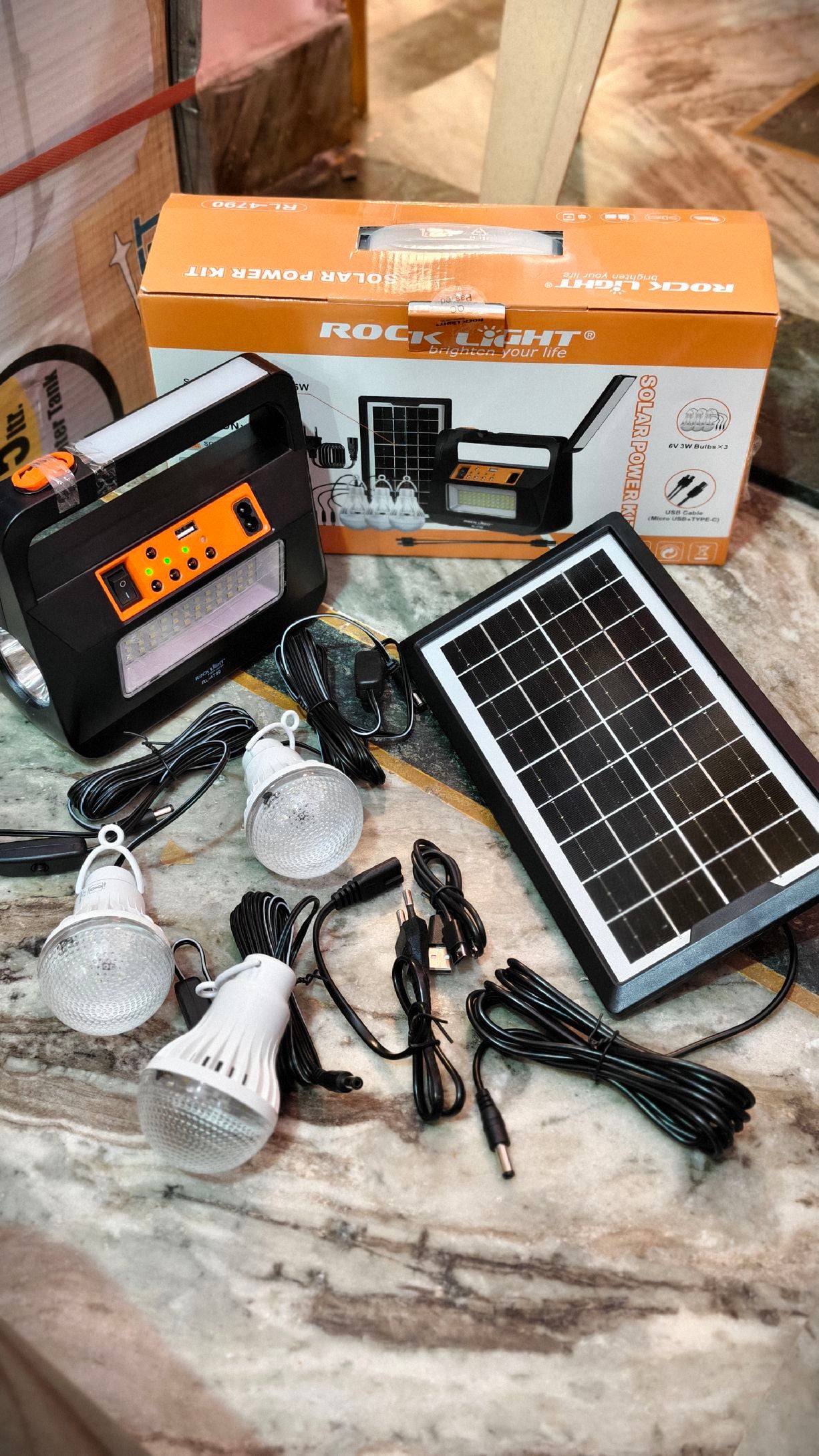 Rock Light RL-4790 Solar Power Kit Emergency Light 5 years warranty
