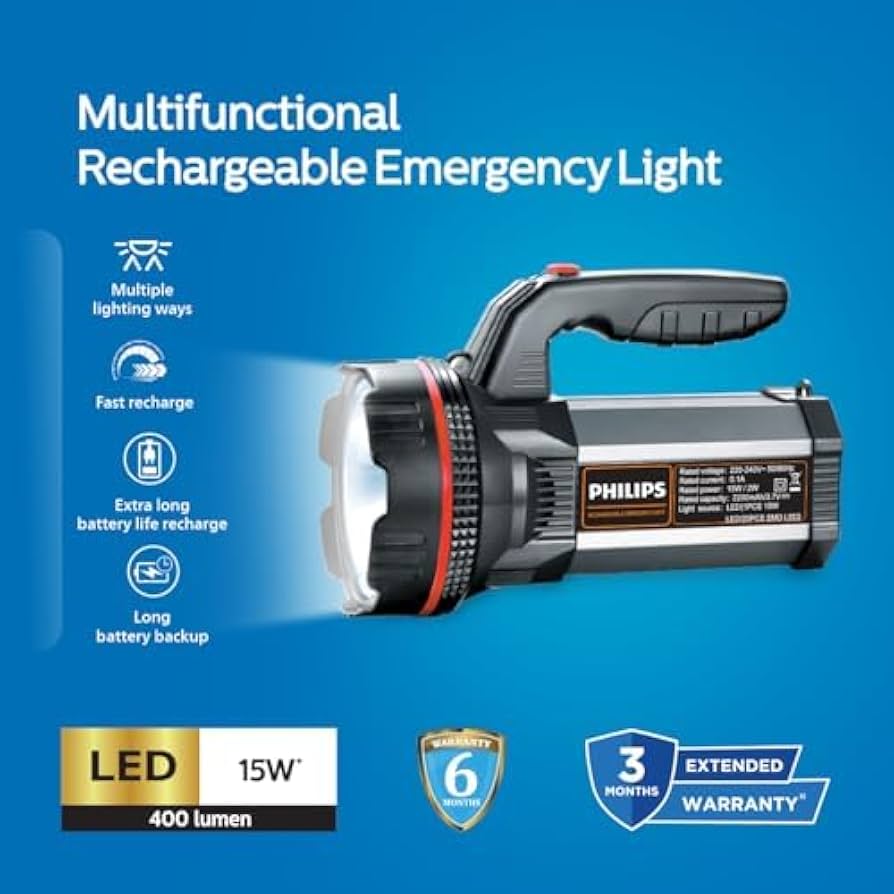 PHILIPS 15W (CDL) BLAZE RECHARABLE LED LANTERN TORCH 5 years warranty