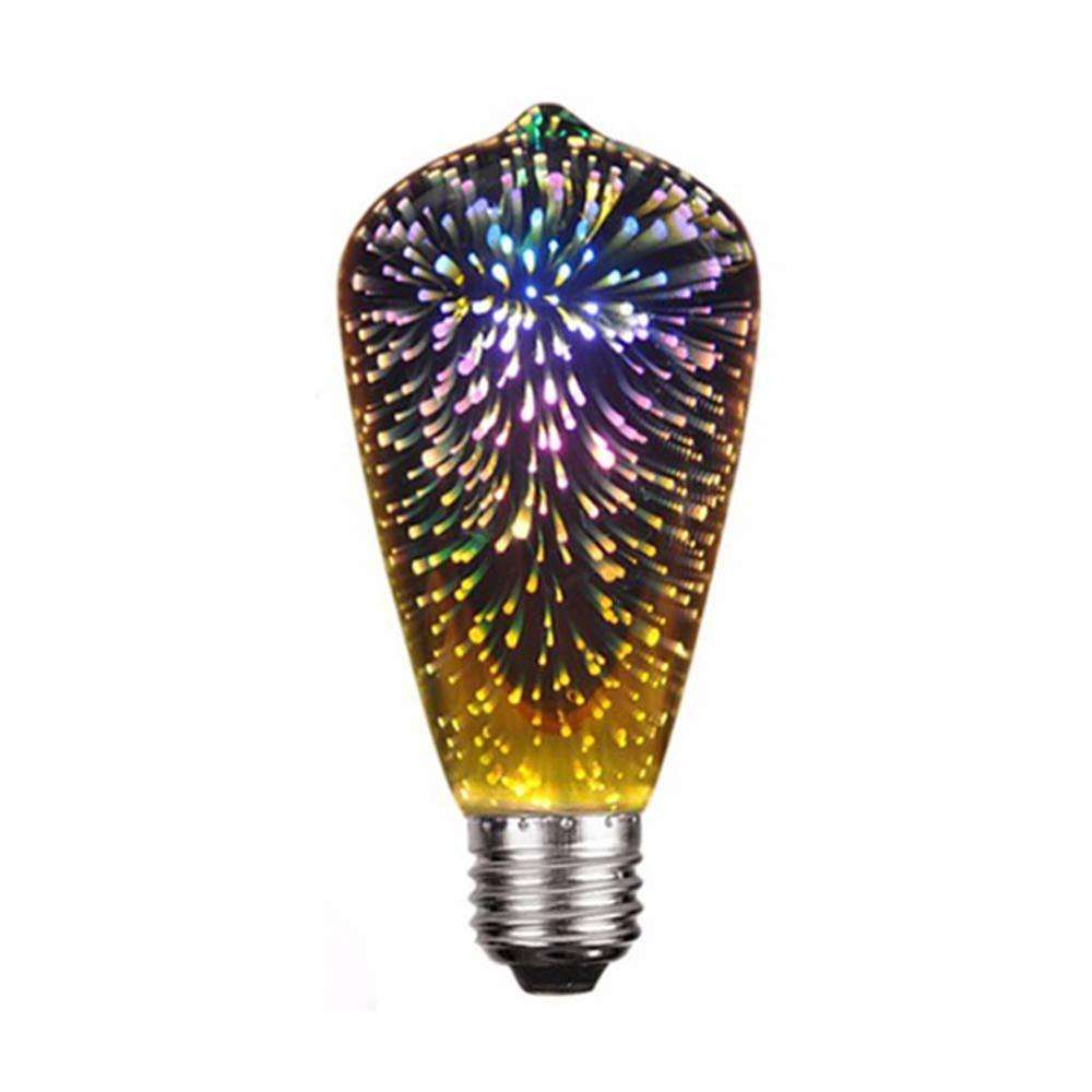 ACMUST Infinity 3D Fireworks Bulb, 3W LED Light, 120V Multicolor Fairy Disco Light, Colorful Stain Glass Firework Effect, Party Light Bulb, Decorative Infinity LED Bulb