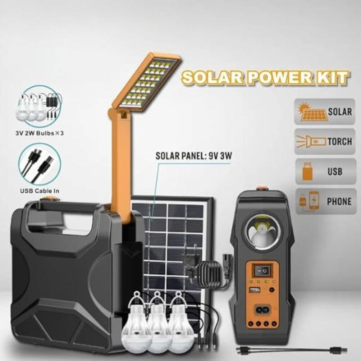 Drumstone (10+7 Years Warranty) PRO Solar Mini Inverter Set | 3 LED Bulbs | 20000 mAh Battery & Phone Charging