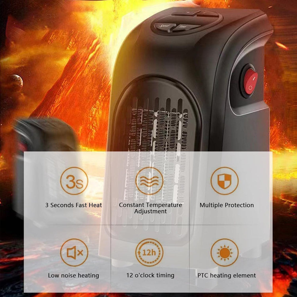 Wall-Mounted Electric Energy-Saving Portable Silent Infrared Room Heater With Timer and LED Display