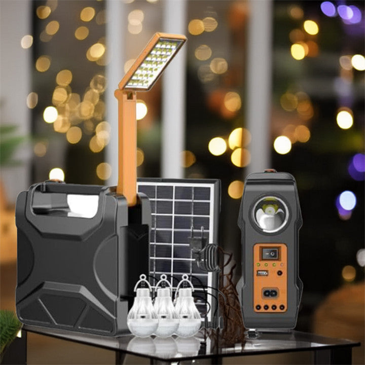 Drumstone (10+7 Years Warranty) PRO Solar Mini Inverter Set | 3 LED Bulbs | 20000 mAh Battery & Phone Charging
