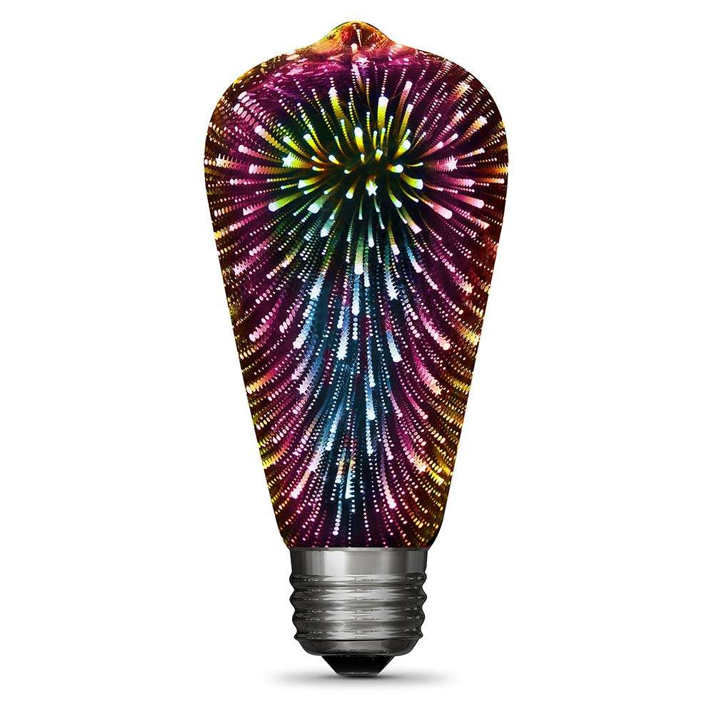 ACMUST Infinity 3D Fireworks Bulb, 3W LED Light, 120V Multicolor Fairy Disco Light, Colorful Stain Glass Firework Effect, Party Light Bulb, Decorative Infinity LED Bulb