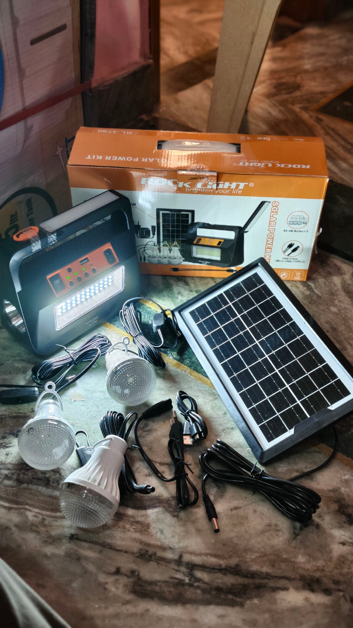 Rock Light RL-4790 Solar Power Kit Emergency Light 5 years warranty